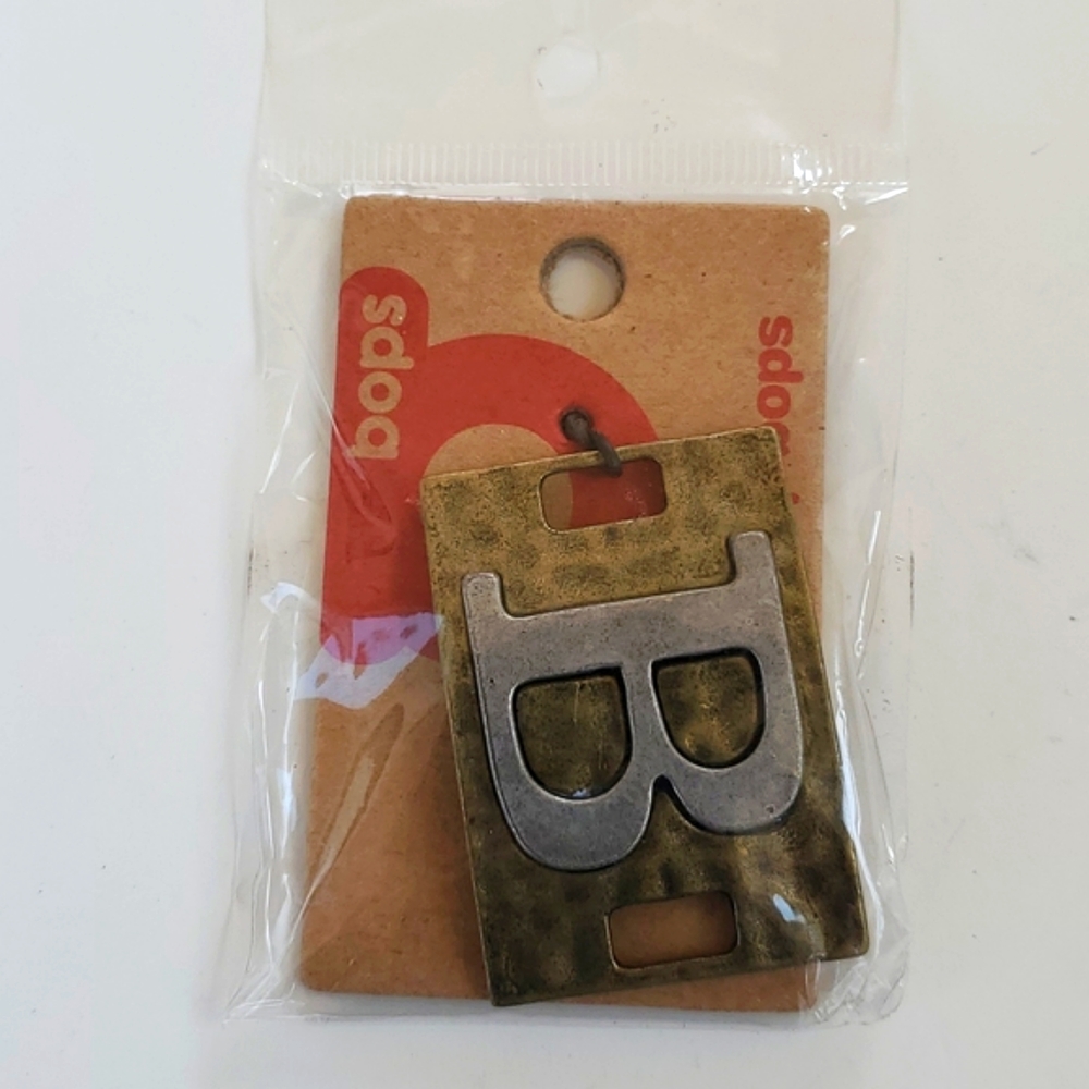 Boutique Swap Bops Adornment Charm Large Rectangle B Any Necklace or Bracelet